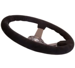 NRG ''ODI'' Sportratt Mocca med Mattsvart Centrum / Röda Baseballsömmar 350mm (3'' Djup)