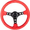 NRG Röd Sportratt Mocca med Svart Centrum 350mm (3'' Djup)