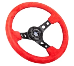 NRG Röd Sportratt Mocca med Svart Centrum 350mm (3'' Djup)