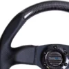 NRG Sportratt Kolfiber med Lädergrepp / Platt Botten 320mm