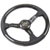 NRG Sportratt Kolfiber med Svart Centrum / Lädergrepp 350mm (1.5'' Djup)