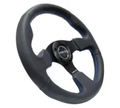 NRG Sportratt Läder med Blåa Sömmar 320mm