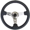 NRG Sportratt Läder med Gunmetall Centrum 350mm (3'' Djup)