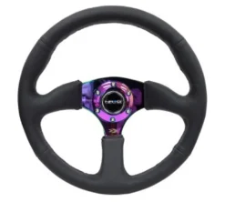 NRG Sportratt Läder med Neochrome Centrum 350mm (2.5'' Djup)