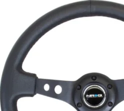 NRG Sportratt Läder med Svart Centrum 350mm (3'' Djup)