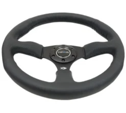 NRG Sportratt Läder med Svart Centrum 350mm (2.5'' Djup)