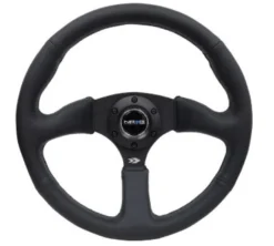 NRG Sportratt Läder med Svart Centrum 350mm (2.5'' Djup)