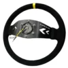 NRG Sportratt Mocca med Svart 2-ekrat Centrum / Gul Centermarkering 350mm (3'' Djup)