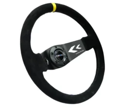 NRG Sportratt Mocca med Svart 2-ekrat Centrum / Gul Centermarkering 350mm (3'' Djup)