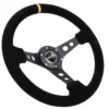 NRG Sportratt Mocca med Svart Centrum / Gul Centermarkering 350mm (3'' Djup)
