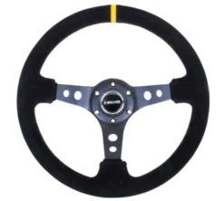 NRG Sportratt Mocca med Svart Centrum / Gul Centermarkering 350mm (3'' Djup)