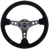 NRG Sportratt Mocca med Svart Centrum 350mm (3'' Djup)