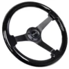 NRG Svart Träratt med Svart Centrum 350mm (3'' Djup)