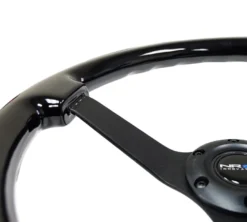 NRG Svart Träratt med Svart Centrum 350mm (3'' Djup)