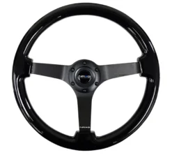 NRG Svart Träratt med Svart Centrum 350mm (3'' Djup)
