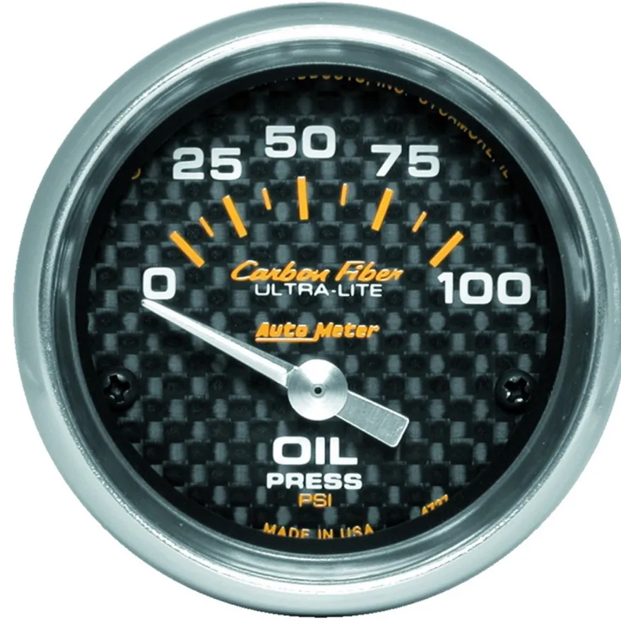 Oljetrycksmätare 52mm 100PSI (Elektrisk) CARBON FIBER