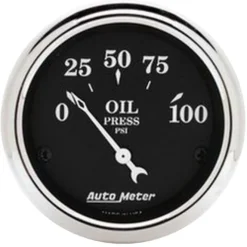 Oljetrycksmätare 52mm 100PSI (Elektrisk) OLD TYME BLACK