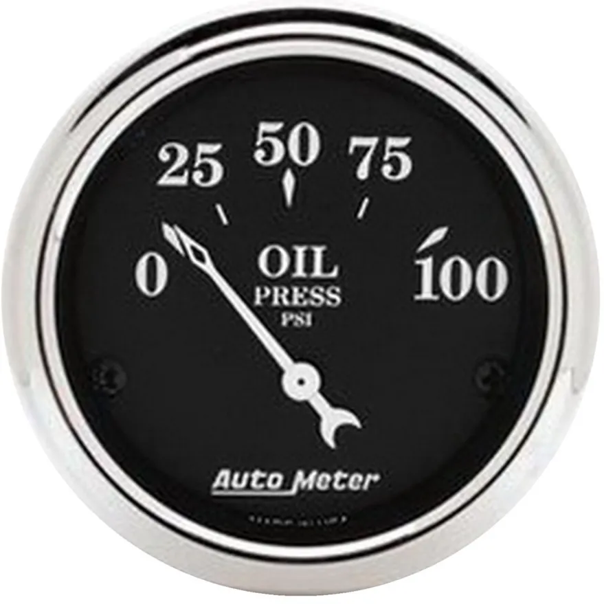 Oljetrycksmätare 52mm 100PSI (Elektrisk) OLD TYME BLACK