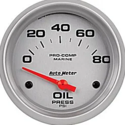 Oljetrycksmätare 66.7mm 80PSI (Elektrisk) MARINE Vit
