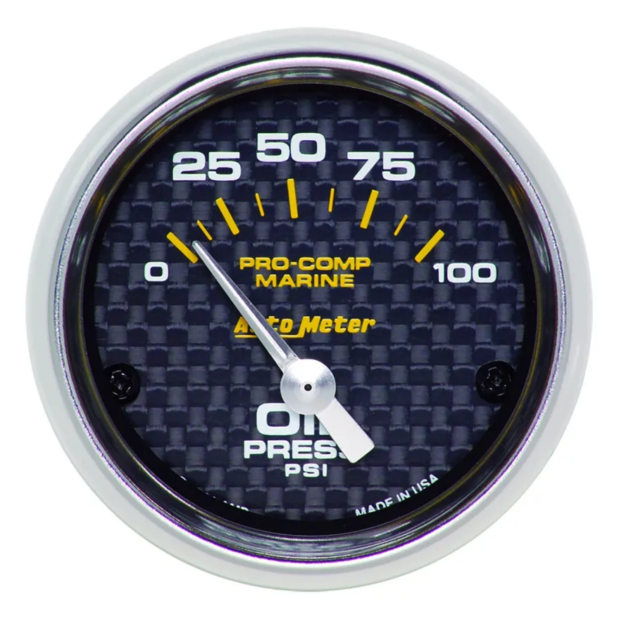 Oljetrycksmätare 52mm 100PSI (Elektrisk) MARINE CARBON FIBER