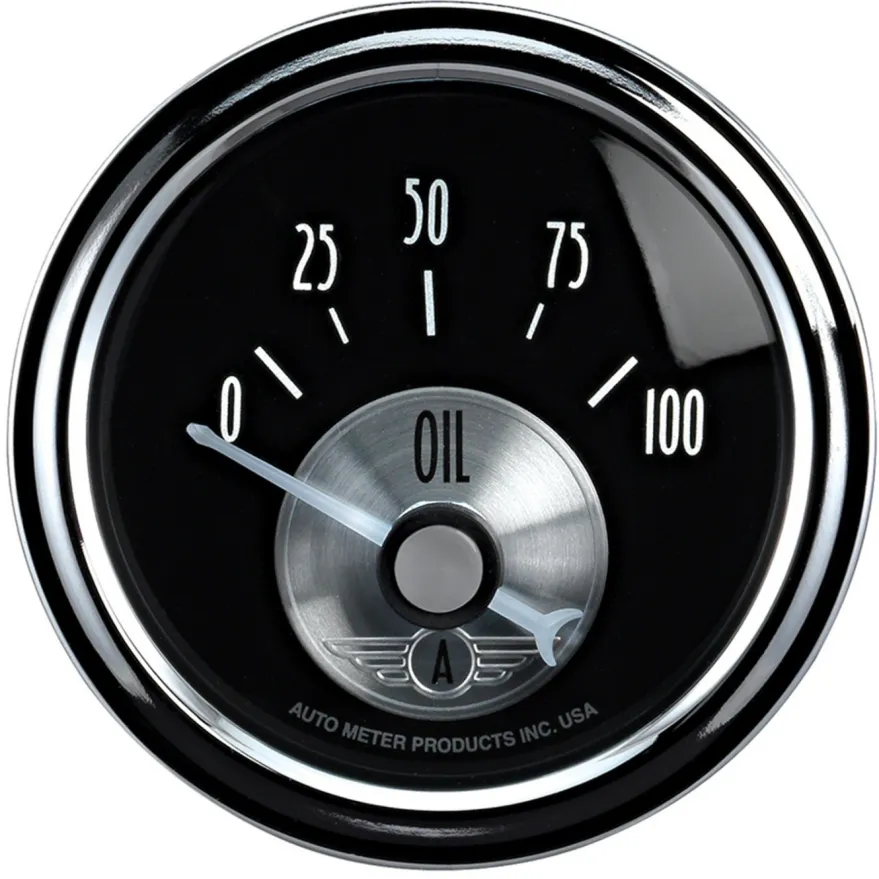 Oljetrycksmätare 52mm 100PSI (Elektrisk) PRESTIGE BLACK DIAMOND