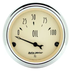 Oljetrycksmätare 52mm 100PSI (Elektrisk) ANTIQUE BEIGE