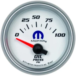 Oljetrycksmätare 52mm 100PSI (Elektrisk) Vit MOPAR