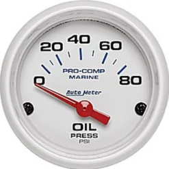 Oljetrycksmätare 52mm 80PSI (Elektrisk) MARINE Vit