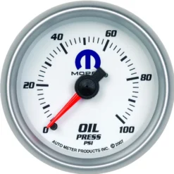 Oljetrycksmätare 52mm 100PSI (Mekanisk) Vit MOPAR