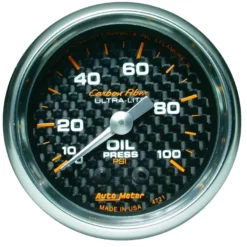 Oljetrycksmätare 52mm 100PSI (Mekanisk) CARBON FIBER