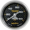 Oljetrycksmätare 52mm 100PSI (Mekanisk) MARINE CARBON FIBER