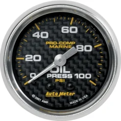 Oljetrycksmätare 52mm 100PSI (Mekanisk) MARINE CARBON FIBER