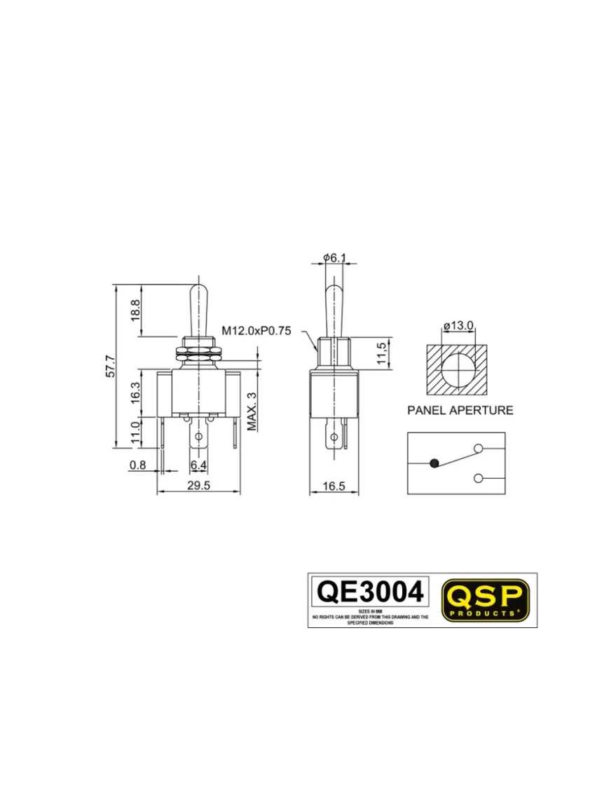 On-Off-On Återfjädrande Switch QSP Products