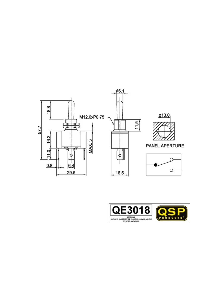 On-Off-Återfjädrande Switch QSP Products