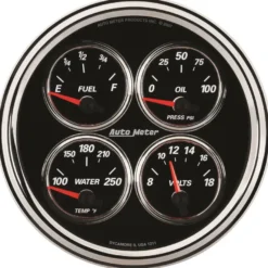Quad-mätare 127mm 0ΩE-90ΩF (Elektrisk) DESIGNER Svart II