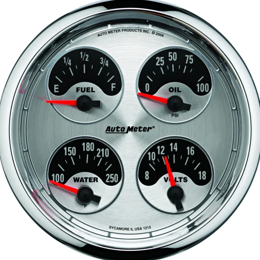 Quad-mätare 127mm 0ΩE TO 90ΩF (Elektrisk) AMERICAN MUSCLE