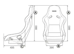 RECARO Pole Position Sportstol Carbon-Läder Svart