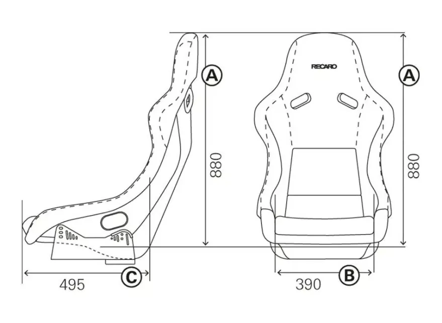 RECARO Pole Position Sportstol Carbon-Läder Svart
