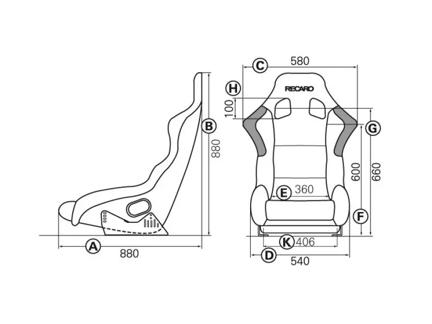 RECARO Profi SPG XL Sportstol Velour Svart
