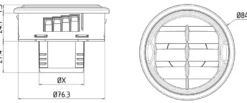 Rund Luft Ventilation Med Galler 50mm (2'')