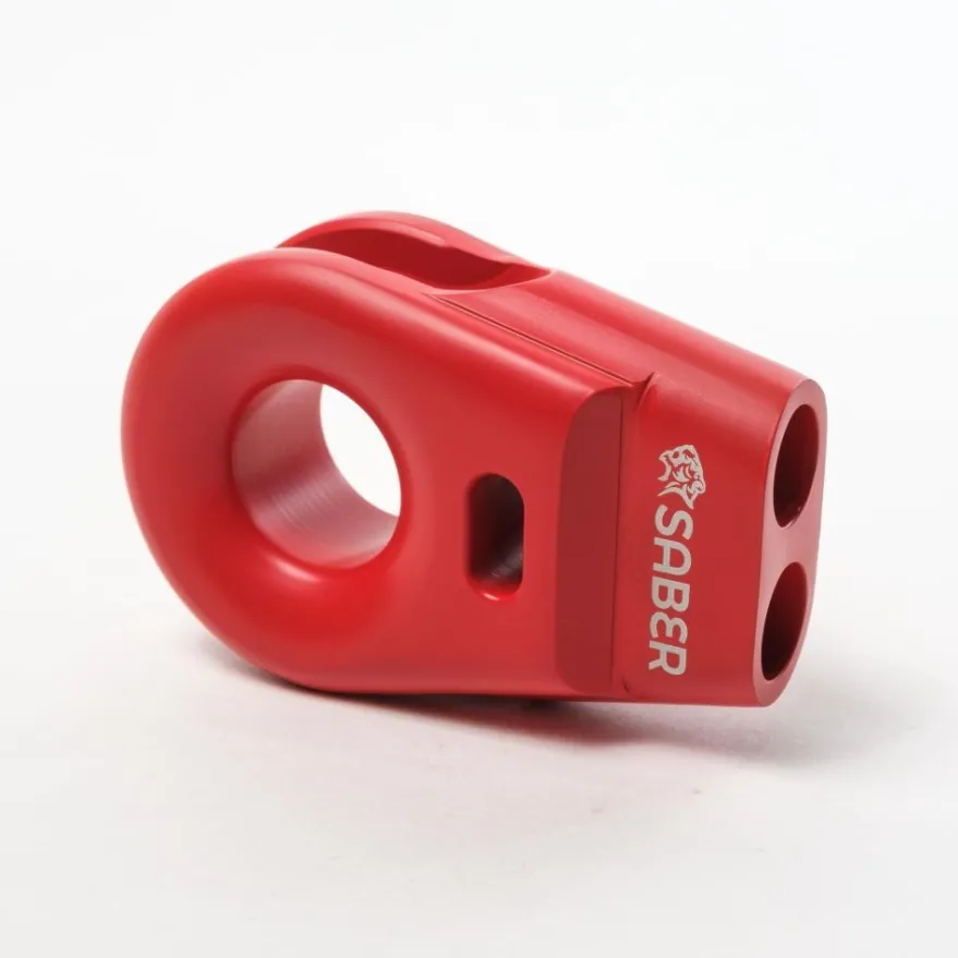 Saber 6061 Aluminium Spliced Winch Thimble / Vinch-ögla - Cerakote Röd & 9K Mjuk Schackel
