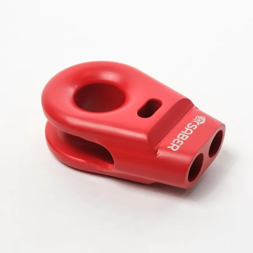 Saber 6061 Aluminium Spliced Winch Thimble / Vinch-ögla - Cerakote Röd & 9K Mjuk Schackel