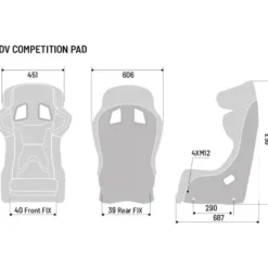 Sparco ADV Competition Pad Racingstol Storlek: M/L, Svart, FIA: 8862-2009