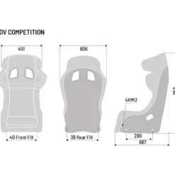 Sparco ADV Competition Racingstol Storlek: M/L, Svart, FIA: 8862-2009