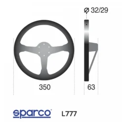 Sparco L777 350mm Läder 3-ekrad