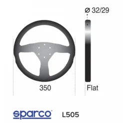 Sparco L505 350mm Läder/Mocka 3-ekrad