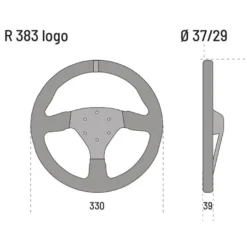 Sparco R383 Logo Racingratt Mocka 330mm