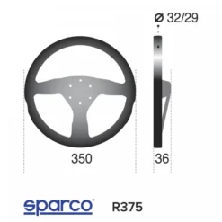 Sparco R375 350mm Mocka 3-ekrad