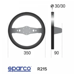 Sparco R215 350mm Mocka 2-ekrad