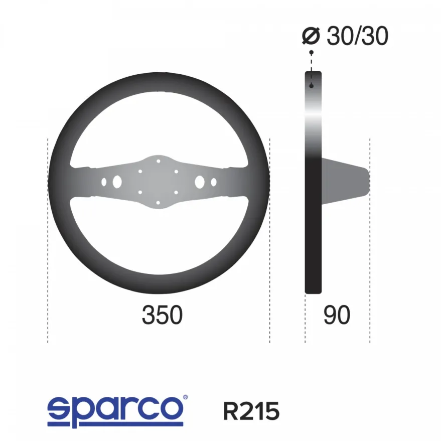 Sparco R215 350mm Mocka 2-ekrad